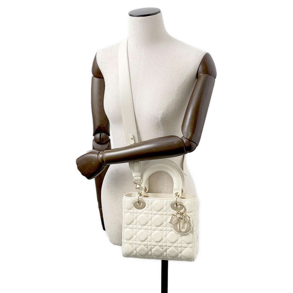 Christian Dior handbag Lady MY ABC Cannage shoulder bag White - Picture 4 of 12